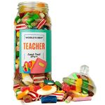 World's Best Teacher Thank You Gift for Teacher Sweets Jar Thank you Teacher Gifts 670g Jar of Sweets By The Sweet Treat Gifting Co.