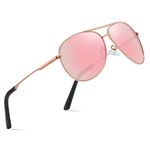 wearPro Polarised-Sunglasses-Mens-Womens-Pilot Sunglasses Unisex UV400 Protection Polarized Sun Glasses Black Sunglasses Unisex Classic Vintage Style Ultralight Shades For Driving (Pink)