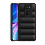 Amazon Brand - Solimo Rubber Puffer Case Camera Protection Soft Back Cover for Redmi Note 8 Pro-Black