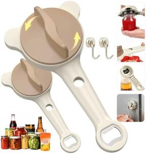 4-In-1 Jar Opener,Jar Openers For Seniors Ergonomic Stainless Steel,Adjustable Jar Opener Fits 1-3.5 Inch Bottle Caps Ideal For Seniors And Those With Limited Strength,Works Beer,Sauces,Canned Goods