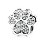 Paw Print Reflexions Charm Sterling Silver Pawprint Clip Charms fits Reflexions Bracelet for Women (Paw Print Reflexions Charm)