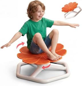 KYZDZQ Spinning Chair for Autistic Kids,Sensory Swivel Chair, 220LBS Weight Capacity, Sensory Toy for ADHD & Autism 3-6 Years Children,Training Body Coordination, Metal Base Non-Slip Design (Orange)
