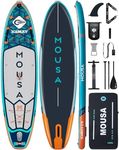 MOUSA 11'6''×35" Extra Wide Inflatable Stand Up Paddle Board, Stable Long SUP for 2 People/Family, Shoulder Strap, 5 Handles, 100L Backpack, All-Round Sup Board, Removeable Big Fin