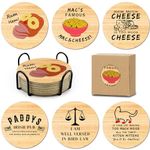 HSSPIRITZ 6 PCS with Coaster Holder Always Sunny in Philadelphia Cork Coasters for Drinks,Always Sunny in Philadelphia TV Show Merchandise,Always Sunny in Philadelphia TV Themed Coaster Gifts for Fans