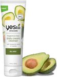 Yes To Avocado Fragrance Free Daily Cream Cleanser, Hydrating Face Wash That Removes Makeup & Impurities Leaving Skin Moisturized With Hyaluronic Acid & Glycerin, Natural Vegan & Cruelty Free, 4 Fl Oz