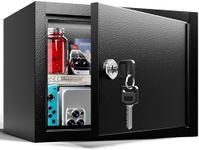 Grimtron Small Safe Box - (0.23 cu. ft.) for Home with Key Lock, coffre fort, Personal Safe for Documents, Office