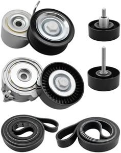 Drive Belt Tensioner Idler Pulley Kit Fit for Audi A6 A7 Q5 Q7 S4 S5 SQ5, Fit for Porsche Cayenne Panamera, Fit for VW Touareg Replace 06E903133AG 06E903133AB 06E903137AE 06E903137AB 06E903341H