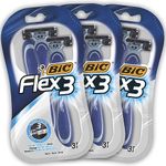 BIC Flex 3 Blade Mens Disposable Razor, 3 Count (Pack of 3)