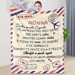 Shoppawhile Regalo Nonna Compleanno Flanella Coperta 130 x 150cm Idee Regali per Nonna Natale Festa Della Mamma Festa dei Nonni