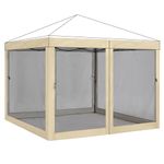 ABCCANOPY Mesh Sidewall Set Replacement for 10'x10' Pop up Canopy Tent, Beige