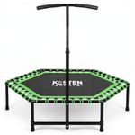 KOSTEN SPORTS 48-Inch Fitness Trampoline with Adjustable Handle Bar | Heavy-Duty Adult Rebounder | Exercise Trampoline for Indoor Cardio, Balance, Endurance & Home Workouts