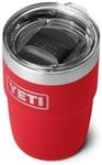 YETI Rambler 8 oz Stackable Cup, Stainless Steel, Vacuum Insulated Espresso Cup with MagSlider Lid, Rescue Red