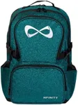 Nfinity Sparkle Backpack for Cheerleaders – Glitter Finish, Lightweight and Durable, with Ample Storage and Adjustable Straps