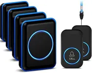 Caregiver Pager, FullHouse Wireless Call Button 1000+ Feet, SOS Alert Nurse Calling Elderly Fall Help System for Patient/Disabled Monitoring at Home, IP55 Waterproof