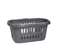 Plastic High Grade Hipster Style Washing Clothes Linen Storage Basket (Silver/Grey)