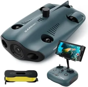 Underwater Drone, Mini S submarine drone with 4K+EIS Image Stabilization Camera for Real-Time Viewing Depth & Temperature Data, Direct-Connect Remote Controller, Dive to 330ft Underwater, Portable ROV (Mist)