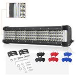 LED Light Bar 15 Inch,Auto Power Plus 390W Side Shooter Led Lights Quad Row Led Driving Light Spot Beam Off Road Led Work Light Waterproof Fog Light for Truck Car ATV UTV Boat