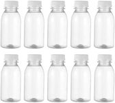 10Pcs Empty Juice Bottles, Portable Empty Bottles, Reusable Clear Drink Containers with Lids for Juicing, Smoothie, Milk, Drinking 100ML