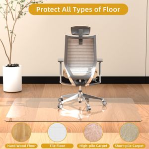 Tempered Glass Chair Mat, 90x120cm – Durable Floor Protection