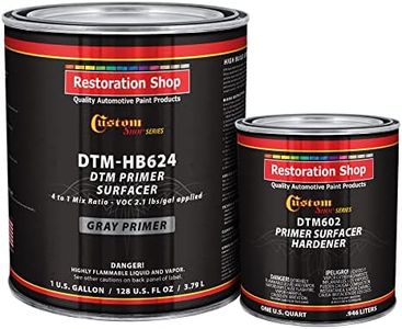 Custom Shop - Gray DTM High Build Urethane Primer Surfacer 2.1 VOC (1-1/4 Gallon Kit) High-Performance Direct to Metal Primer for Automotive and Industry use Kit= 1 Gal. of DTM Primer and 1 Qt. of Hardener