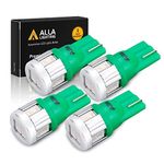 Alla Lighting 4pcs T10 168 194 LED Lights Bulbs, Super Bright Green License, Interior Map, Dome Room, Courtesy Lights 175 161 2825 W5W 2821