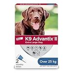 K9 Advantix II Flea and Tick Treatment for Extra Large Dogs weighing over, 2 count, 25 kg (over 55 lbs.)