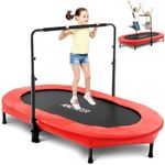 ANCHEER Trampoline for Kids, Toddler Trampoline Indoor Sports and Outdoor Games 56" Kids Rebounder 220LBS Capacity with Adjustable Safety Handrail Foldable Jumper for Boys and Girls (ASTM Certified)