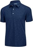 KEFITEVD Golf Polo Shirt for Men Quick Dry Short Sleeve Sports Top Lightweight Outdoor Polo Shirt,Dark Blue,L