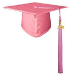 GraduatePro Matte Graduation Cap 2024 Adults with Tassel High School Bachelor Master Doctoral Pink