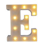 LED Letter Lights Light Up Letters Sign Battery Powered Christmas Lamp Home Bar Decoration for Night Light Wedding/Birthday Party (Letter E)