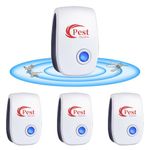 Ultrasonic Pest Repeller, 4 PCS Powerful Mouse Repeller Plug-In Pest Control, Rat Repeller Pest Control Effective for Mice Spider Mosquito Spiders Flies Ants Radiation Free