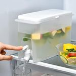 MMCCHB 3.5L Refrigerator Cold Kettle, Plastic Cold Kettle with Faucet Fruit Teapot Lemonade Bucket Drink Container, Refrigerator or Outdoor Use.