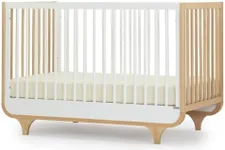 dadada Baby Jolly 3-in-1 Convertible Crib to Toddler Bed – Modern Wooden Crib Made in Italy, GREENGUARD Gold Certified Small Baby Crib