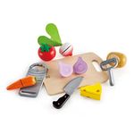Hape E3154 Cooking Essentials Toy, Play Cutting Vegetables Set for Kids, Wooden Food Kitchen Accessories