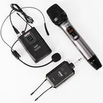 SGPRO Wireless Microphone Multi-Purpose Set with Compact Receiver, Mute. and Battery Indicator for Singing, DJ, Speech, Classroom, Church and Karaoke (SG-14B | Handheld and Bodypack Set)