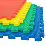 Stalwart 4 Pack Interlocking EVA Foam Floor Mats Multi color 24x24x0.50