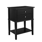 Ameriwood Home Franklin Accent Table with 2 Drawers, Black