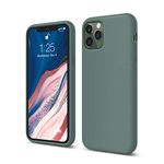 elago Liquid Silicone Case Compatible With iPhone 11 Pro Case (5.8 inches), Silicone Mobile Phone Case, All-Round Protection: 3-layer Protective Case, Night Green