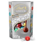 Lindt Lindor Silver Assorted ChocolateTruffles Box Large - Approx 26 balls, 337g - Chocolate Truffles with a Smooth Melting Filling - Gift Present - Birthday, Celebrations, Congratulations, Thank you