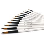 YOUSHARES Art Paint Brushes Set for Watercolor, Oil, Acrylic Paint/Craft, Face Painting (12 Pcs W/B)