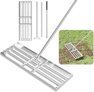 GreatBuddy Lawn Leveling Rake 30'' x 10", Heavy-Duty Stainless Steel Lawn Leveling Tool for Lawn, Soil, Sand, 78'' Extra Long Handle, Ideal for Yard, Garden