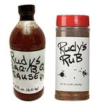 Rudy's Texas BBQ Dry Rub and BarBQ Sauce Combo - World Famous Dry Rub and Sause for Authentic Texas Barbeque - 12oz Container Rub (Original) and 18 fl oz Bottle of Sauce
