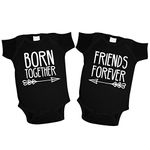 Born Together Friends Forever Twin Set Toddler T-Shirts 4T Black