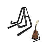 Foldable"A" Stand for Ukuleles, Mandolins and Violins Iron Shelf A-Bracket Ukulele Small Four-String Stand for Acoustic and Electric Guitars - Black