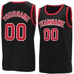 Custom Basketball Jersey Personanlized Stitched/Printed Sports Jerseys for Men/Youth/Preshool, Black, Small