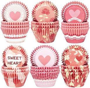 qiqee Valentine Jumbo Cupcake Liners 300PCS Gradient Cupcake Cups 6 Designs Cupcake Papers Baking Cups Cupcake Wrappers (Large Size)