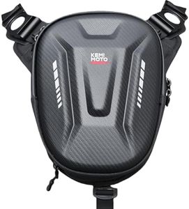 KEMIMOTO Motorcycle Magnetic Tank Bag, EVA Hard Shell Thigh and Drop Leg Bag, Motorcycle Waist Pack for Men and Women, Ideal for Cycling, Hiking and Running, 12L, Black
