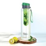 CELLO Fruit Infuser Glass Water Bottle for Office & Daily Use 750 ml Green | Durable & Stylish, Freezable & Fridge Safe, Leakproof Wide Mouth Leadfree Toughened Glass Water Bottle For Kitchen & Travel