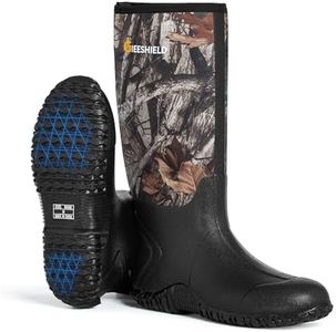 GIEESHIELD Rubber Boots for Men And Women, Waterproof Insulated Hunting & Work Boots with Steel Shank, Durable Anti-Slip Outdoor Boots for Farming, Gardening, Fishing, Mud Working(Black, Next G2 Camo)