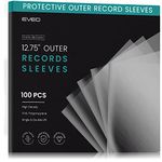 100 Record Sleeves for Vinyl Record- Crystal Clear Professional Vinyl Record Storage Protector |12.75" x 12.75" Outer Sleeves Record Storage for Single & Double LP Album Covers - Thick Vinyl 3mil